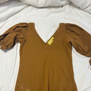 Anthropologie Brown Short Sleeve Top - size Medium